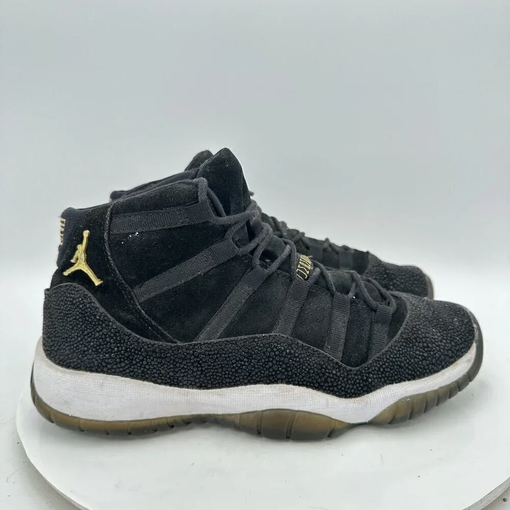 Nike Air Jordan 11 Heiress Youth Size 6Y Women 7.5 852625-030 Black White Shoes